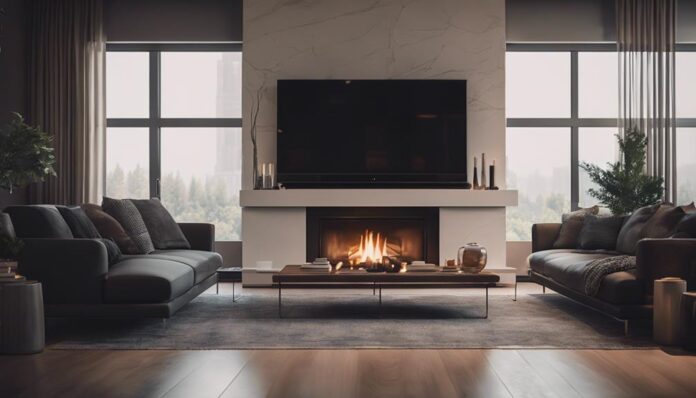 fireplace in modern home